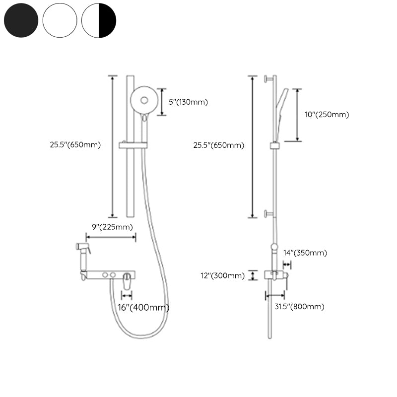 Modern Adjustable Water Flow Shower Faucet Shower Hose Shower System on Wall Clearhalo 'Bathroom Remodel & Bathroom Fixtures' 'Home Improvement' 'home_improvement' 'home_improvement_shower_faucets' 'Shower Faucets & Systems' 'shower_faucets' 'Showers & Bathtubs Plumbing' 'Showers & Bathtubs' 6226416