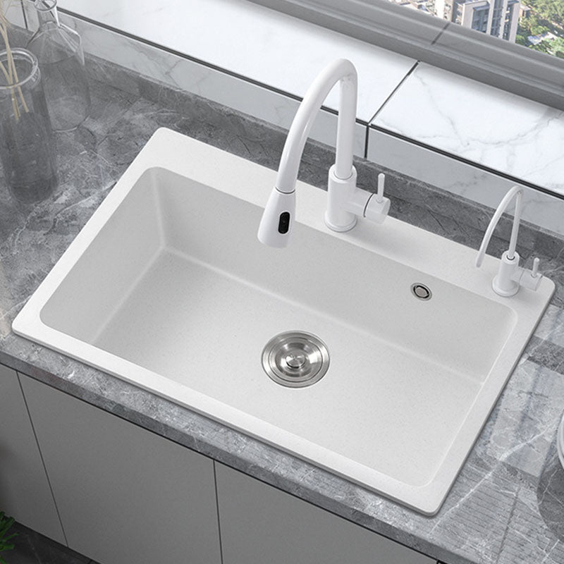 Modern Kitchen Sink Quartz with Accessories and Faucet Drop-In Workstation Sink Clearhalo 'Home Improvement' 'home_improvement' 'home_improvement_kitchen_sinks' 'Kitchen Remodel & Kitchen Fixtures' 'Kitchen Sinks & Faucet Components' 'Kitchen Sinks' 'kitchen_sinks' 6227381