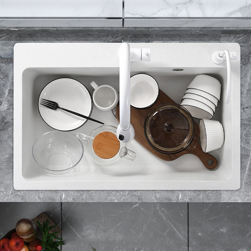 Modern Kitchen Sink Quartz with Accessories and Faucet Drop-In Workstation Sink Clearhalo 'Home Improvement' 'home_improvement' 'home_improvement_kitchen_sinks' 'Kitchen Remodel & Kitchen Fixtures' 'Kitchen Sinks & Faucet Components' 'Kitchen Sinks' 'kitchen_sinks' 6227382