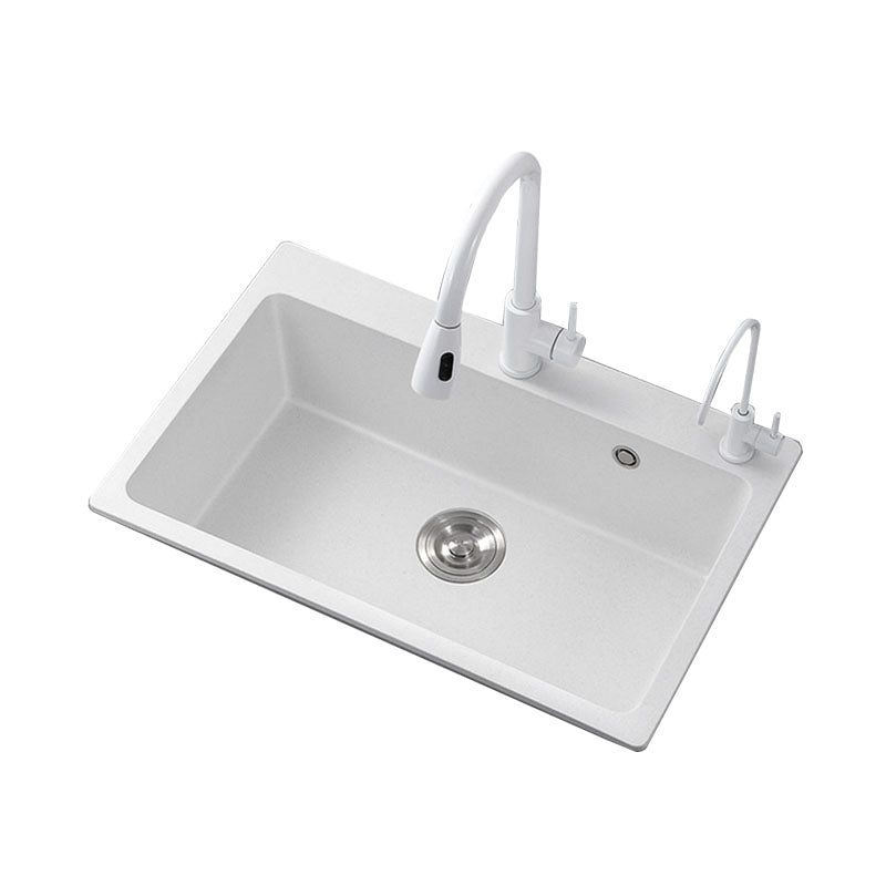 Modern Kitchen Sink Quartz with Accessories and Faucet Drop-In Workstation Sink Clearhalo 'Home Improvement' 'home_improvement' 'home_improvement_kitchen_sinks' 'Kitchen Remodel & Kitchen Fixtures' 'Kitchen Sinks & Faucet Components' 'Kitchen Sinks' 'kitchen_sinks' 6227403