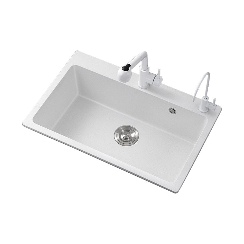 Modern Kitchen Sink Quartz with Accessories and Faucet Drop-In Workstation Sink Clearhalo 'Home Improvement' 'home_improvement' 'home_improvement_kitchen_sinks' 'Kitchen Remodel & Kitchen Fixtures' 'Kitchen Sinks & Faucet Components' 'Kitchen Sinks' 'kitchen_sinks' 6227404