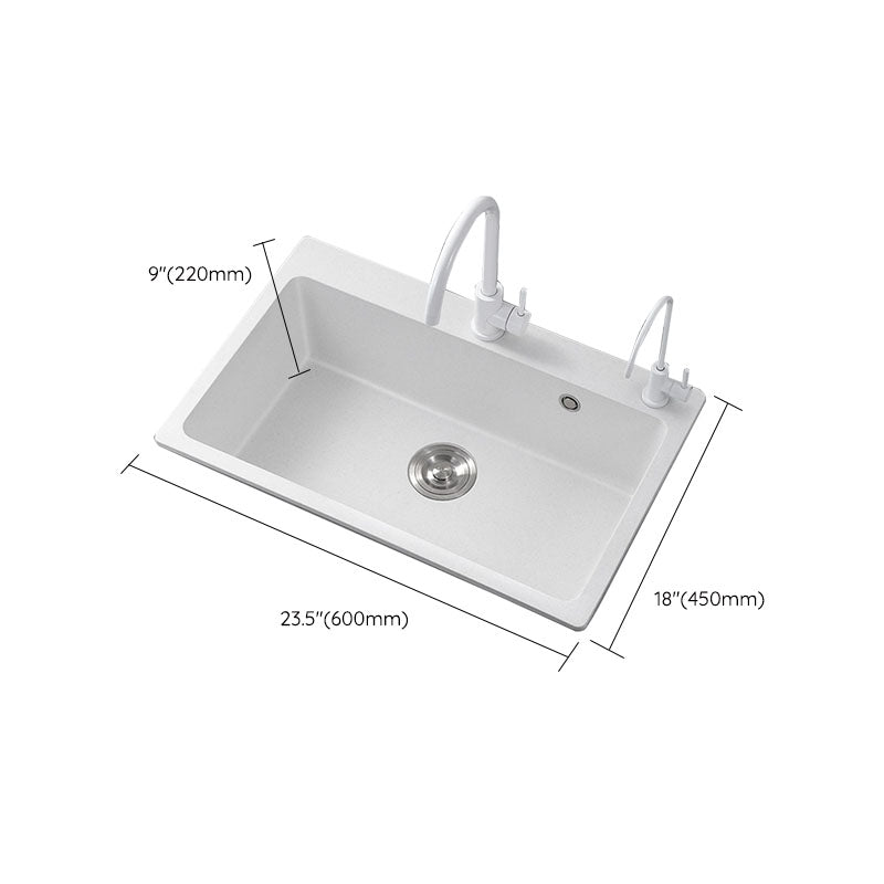 Modern Kitchen Sink Quartz with Accessories and Faucet Drop-In Workstation Sink Clearhalo 'Home Improvement' 'home_improvement' 'home_improvement_kitchen_sinks' 'Kitchen Remodel & Kitchen Fixtures' 'Kitchen Sinks & Faucet Components' 'Kitchen Sinks' 'kitchen_sinks' 6227431