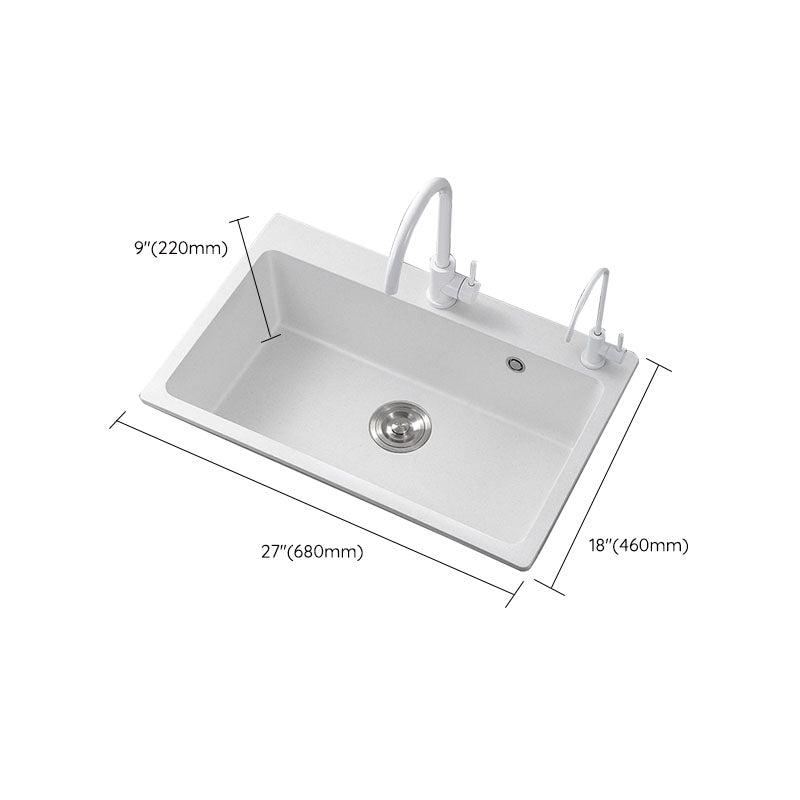 Modern Kitchen Sink Quartz with Accessories and Faucet Drop-In Workstation Sink Clearhalo 'Home Improvement' 'home_improvement' 'home_improvement_kitchen_sinks' 'Kitchen Remodel & Kitchen Fixtures' 'Kitchen Sinks & Faucet Components' 'Kitchen Sinks' 'kitchen_sinks' 6227433