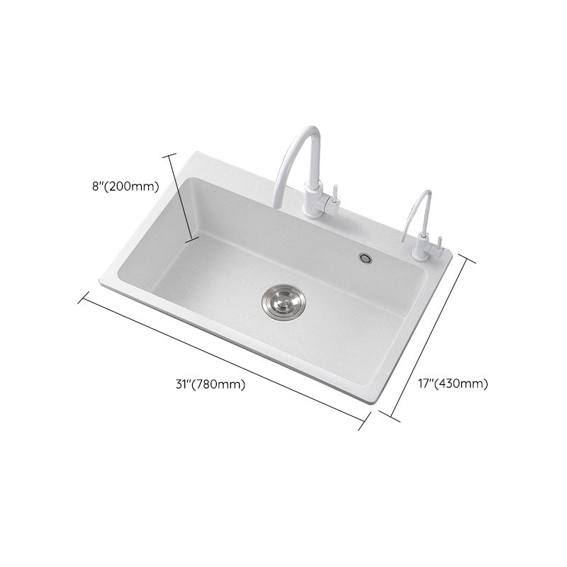 Modern Kitchen Sink Quartz with Accessories and Faucet Drop-In Workstation Sink Clearhalo 'Home Improvement' 'home_improvement' 'home_improvement_kitchen_sinks' 'Kitchen Remodel & Kitchen Fixtures' 'Kitchen Sinks & Faucet Components' 'Kitchen Sinks' 'kitchen_sinks' 6227438