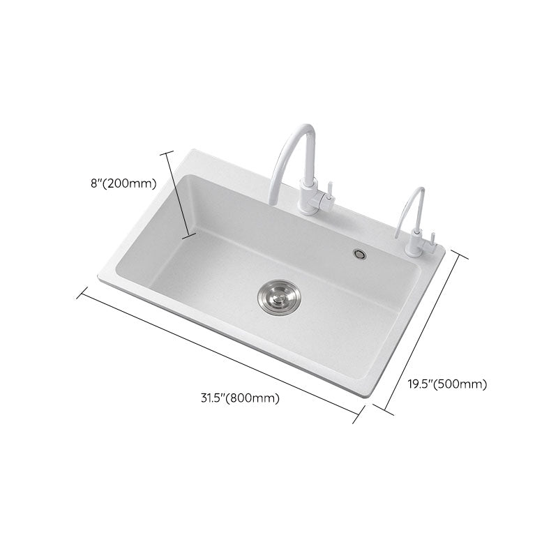 Modern Kitchen Sink Quartz with Accessories and Faucet Drop-In Workstation Sink Clearhalo 'Home Improvement' 'home_improvement' 'home_improvement_kitchen_sinks' 'Kitchen Remodel & Kitchen Fixtures' 'Kitchen Sinks & Faucet Components' 'Kitchen Sinks' 'kitchen_sinks' 6227441
