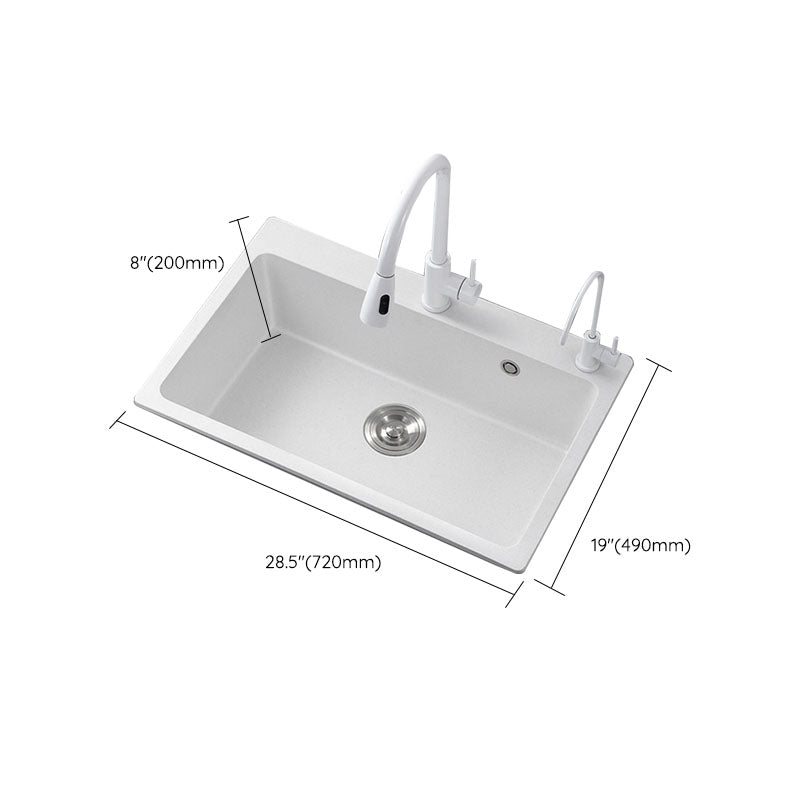 Modern Kitchen Sink Quartz with Accessories and Faucet Drop-In Workstation Sink Clearhalo 'Home Improvement' 'home_improvement' 'home_improvement_kitchen_sinks' 'Kitchen Remodel & Kitchen Fixtures' 'Kitchen Sinks & Faucet Components' 'Kitchen Sinks' 'kitchen_sinks' 6227450