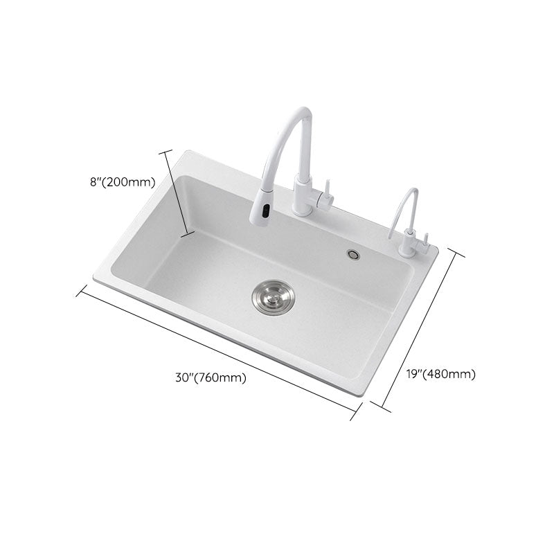 Modern Kitchen Sink Quartz with Accessories and Faucet Drop-In Workstation Sink Clearhalo 'Home Improvement' 'home_improvement' 'home_improvement_kitchen_sinks' 'Kitchen Remodel & Kitchen Fixtures' 'Kitchen Sinks & Faucet Components' 'Kitchen Sinks' 'kitchen_sinks' 6227451