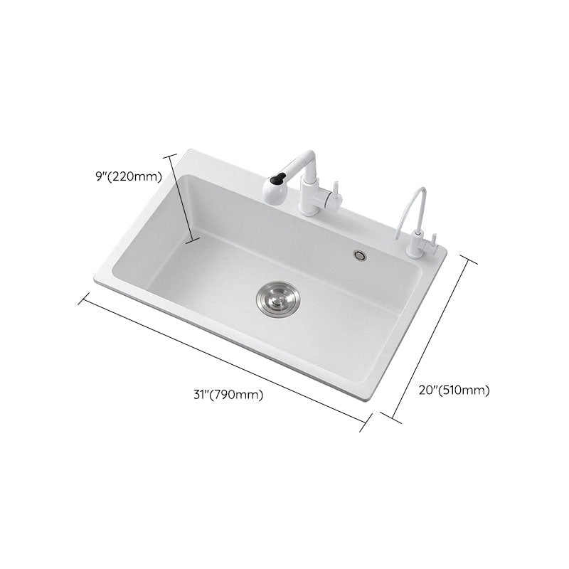 Modern Kitchen Sink Quartz with Accessories and Faucet Drop-In Workstation Sink Clearhalo 'Home Improvement' 'home_improvement' 'home_improvement_kitchen_sinks' 'Kitchen Remodel & Kitchen Fixtures' 'Kitchen Sinks & Faucet Components' 'Kitchen Sinks' 'kitchen_sinks' 6227468