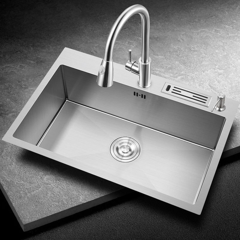 Modern Kitchen Sink Stainless Steel with Accessories and Faucet Kitchen Bar Sink Clearhalo 'Home Improvement' 'home_improvement' 'home_improvement_kitchen_sinks' 'Kitchen Remodel & Kitchen Fixtures' 'Kitchen Sinks & Faucet Components' 'Kitchen Sinks' 'kitchen_sinks' 6227526