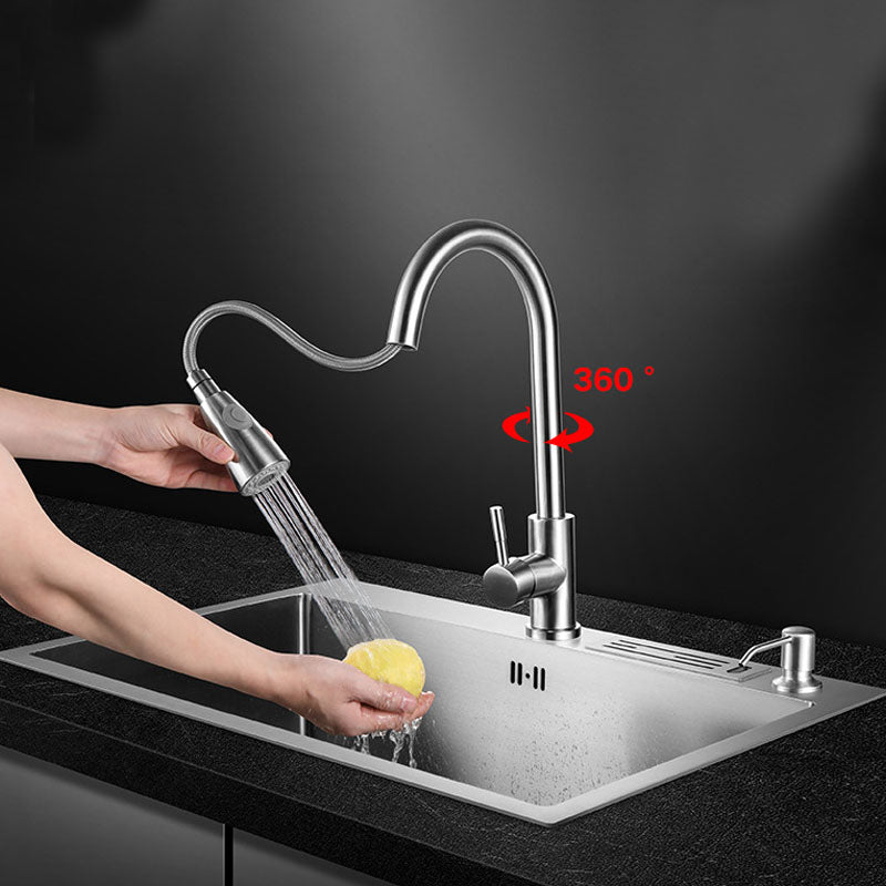 Modern Kitchen Sink Stainless Steel with Accessories and Faucet Kitchen Bar Sink Clearhalo 'Home Improvement' 'home_improvement' 'home_improvement_kitchen_sinks' 'Kitchen Remodel & Kitchen Fixtures' 'Kitchen Sinks & Faucet Components' 'Kitchen Sinks' 'kitchen_sinks' 6227535