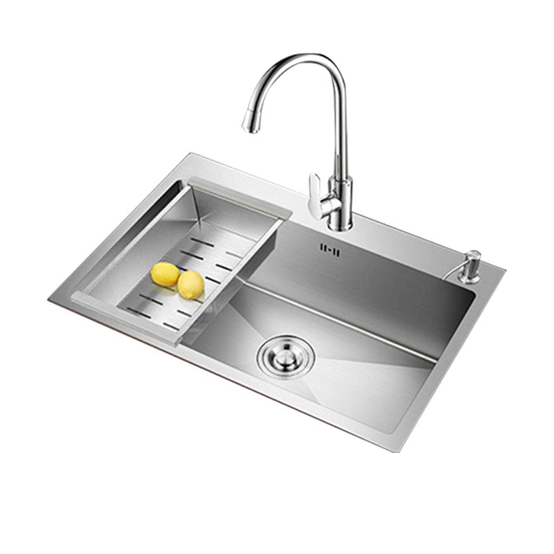 Modern Kitchen Sink Stainless Steel with Accessories and Faucet Kitchen Bar Sink Clearhalo 'Home Improvement' 'home_improvement' 'home_improvement_kitchen_sinks' 'Kitchen Remodel & Kitchen Fixtures' 'Kitchen Sinks & Faucet Components' 'Kitchen Sinks' 'kitchen_sinks' 6227546