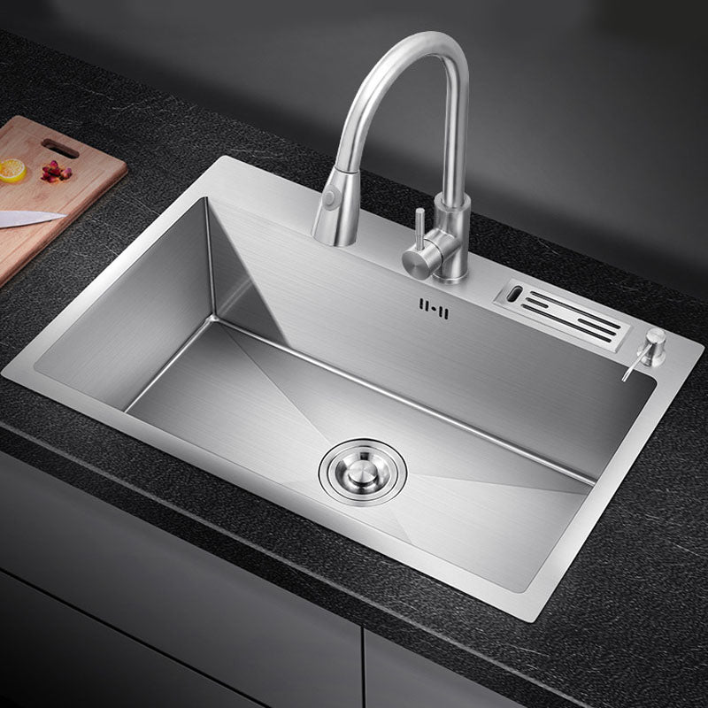Modern Kitchen Sink Stainless Steel with Accessories and Faucet Kitchen Bar Sink Clearhalo 'Home Improvement' 'home_improvement' 'home_improvement_kitchen_sinks' 'Kitchen Remodel & Kitchen Fixtures' 'Kitchen Sinks & Faucet Components' 'Kitchen Sinks' 'kitchen_sinks' 6227548