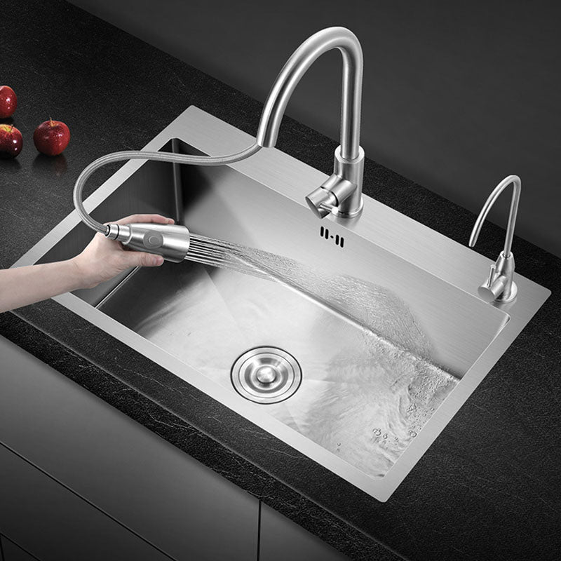 Modern Kitchen Sink Stainless Steel with Accessories and Faucet Kitchen Bar Sink Clearhalo 'Home Improvement' 'home_improvement' 'home_improvement_kitchen_sinks' 'Kitchen Remodel & Kitchen Fixtures' 'Kitchen Sinks & Faucet Components' 'Kitchen Sinks' 'kitchen_sinks' 6227549