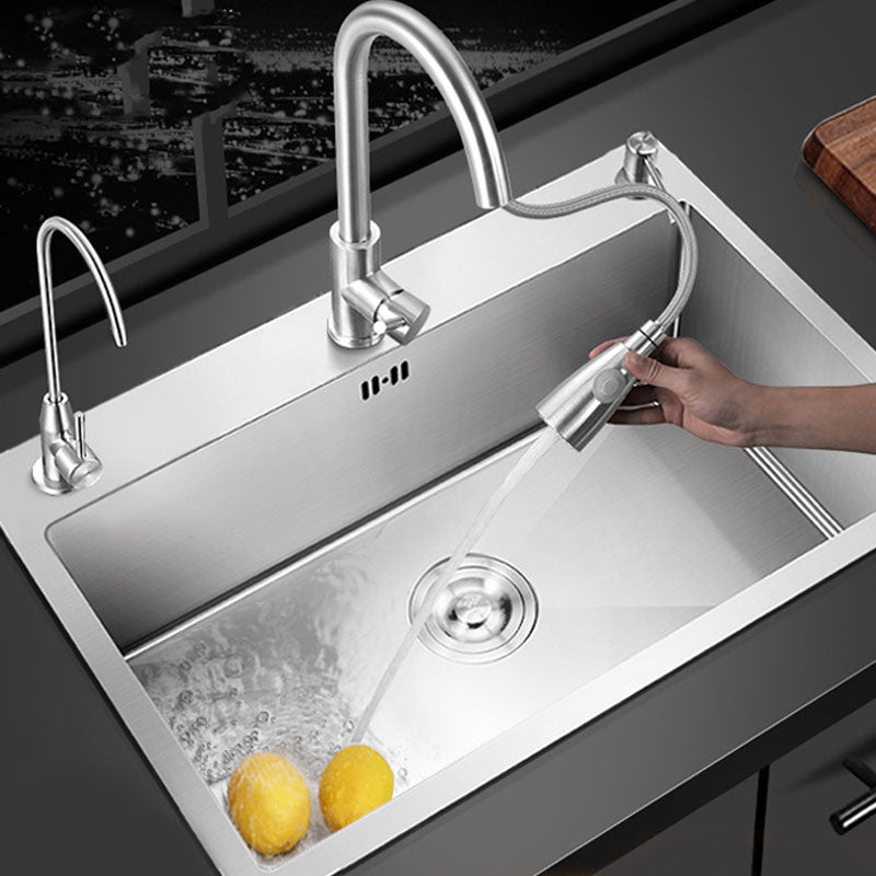 Modern Kitchen Sink Stainless Steel with Accessories and Faucet Kitchen Bar Sink Clearhalo 'Home Improvement' 'home_improvement' 'home_improvement_kitchen_sinks' 'Kitchen Remodel & Kitchen Fixtures' 'Kitchen Sinks & Faucet Components' 'Kitchen Sinks' 'kitchen_sinks' 6227550