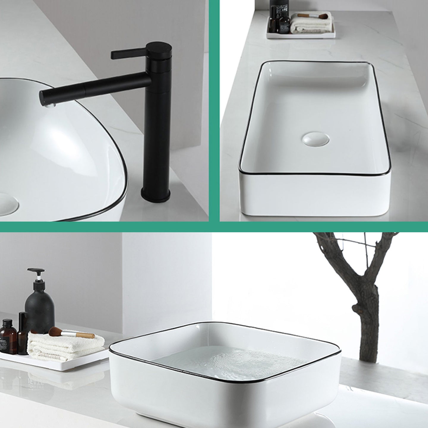 Modern Bathroom Sink Pop-Up Drain Porcelain Rectangular Vessel Sink Clearhalo 'Bathroom Remodel & Bathroom Fixtures' 'Bathroom Sinks & Faucet Components' 'Bathroom Sinks' 'bathroom_sink' 'Home Improvement' 'home_improvement' 'home_improvement_bathroom_sink' 6227647