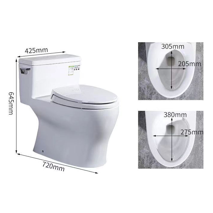 Porcelain Siphon Jet Toilet Floor Mounted One Piece Toilet Urine Toilet Clearhalo 'Bathroom Remodel & Bathroom Fixtures' 'Home Improvement' 'home_improvement' 'home_improvement_toilets' 'Toilets & Bidets' 'Toilets' 6229136