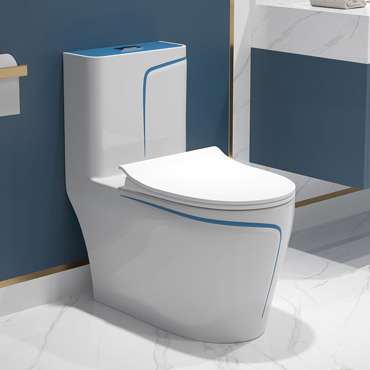 One-Piece Flush Toilet Floor Mount Traditional Toilet with Slow Close Seat 15"L x 27"W x 30"H White Clearhalo 'Bathroom Remodel & Bathroom Fixtures' 'Home Improvement' 'home_improvement' 'home_improvement_toilets' 'Toilets & Bidets' 'Toilets' 6229200