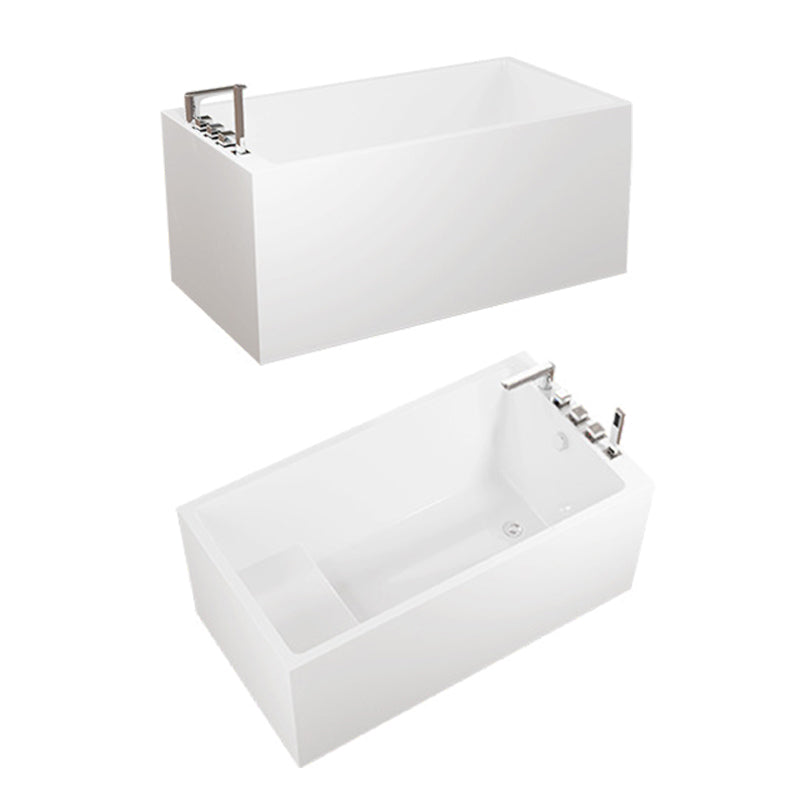 Contemporary Style White Acrylic Tub Rectangular Soaking Tub for Home Clearhalo 'Bathroom Remodel & Bathroom Fixtures' 'Bathtubs' 'Home Improvement' 'home_improvement' 'home_improvement_bathtubs' 'Showers & Bathtubs' 6237283