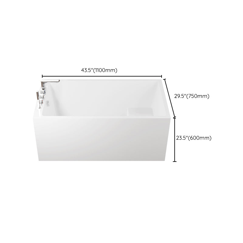 Contemporary Style White Acrylic Tub Rectangular Soaking Tub for Home Clearhalo 'Bathroom Remodel & Bathroom Fixtures' 'Bathtubs' 'Home Improvement' 'home_improvement' 'home_improvement_bathtubs' 'Showers & Bathtubs' 6237285