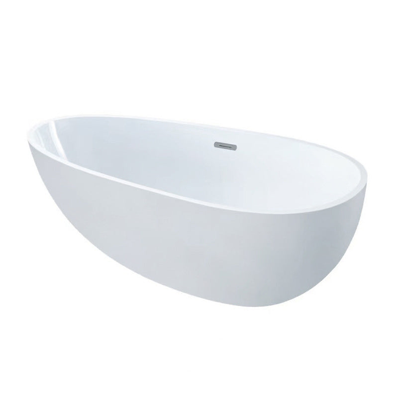 Stand Alone Acrylic Bath Tub White Oval Modern Bathroom Bathtub Clearhalo 'Bathroom Remodel & Bathroom Fixtures' 'Bathtubs' 'Home Improvement' 'home_improvement' 'home_improvement_bathtubs' 'Showers & Bathtubs' 6237293