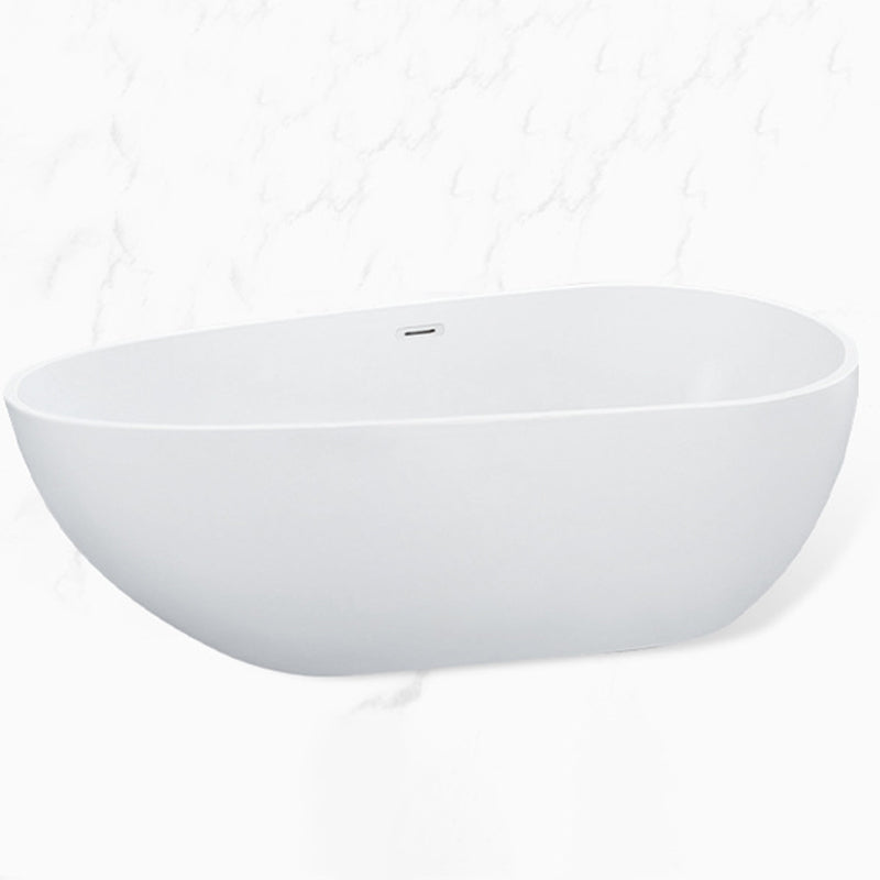 Stand Alone Acrylic Bath Tub White Oval Modern Bathroom Bathtub Clearhalo 'Bathroom Remodel & Bathroom Fixtures' 'Bathtubs' 'Home Improvement' 'home_improvement' 'home_improvement_bathtubs' 'Showers & Bathtubs' 6237294