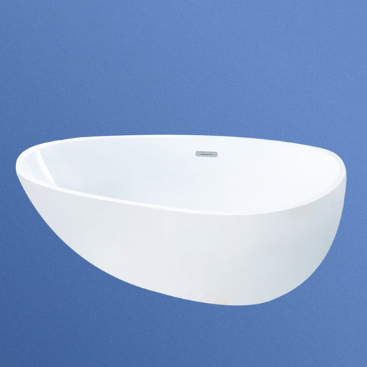Stand Alone Acrylic Bath Tub White Oval Modern Bathroom Bathtub Clearhalo 'Bathroom Remodel & Bathroom Fixtures' 'Bathtubs' 'Home Improvement' 'home_improvement' 'home_improvement_bathtubs' 'Showers & Bathtubs' 6237295
