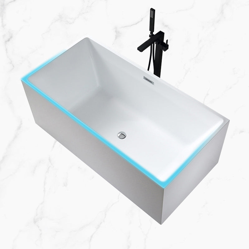 Flat bottom Acrylic Bathtub Soaking White Internal Drain Tub Clearhalo 'Bathroom Remodel & Bathroom Fixtures' 'Bathtubs' 'Home Improvement' 'home_improvement' 'home_improvement_bathtubs' 'Showers & Bathtubs' 6237339