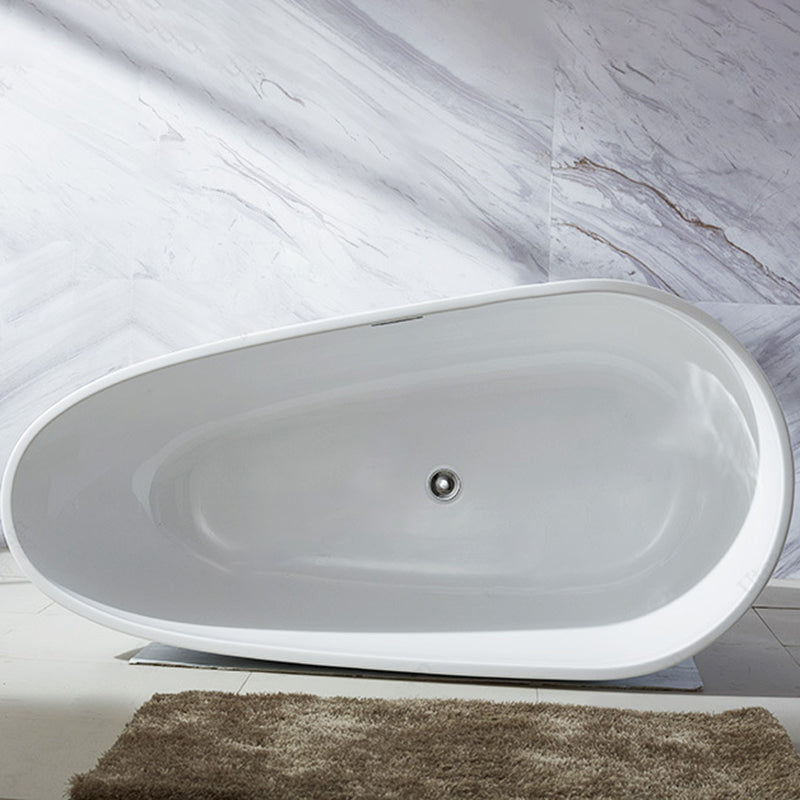 Modern Soaking Bathtub Oval with Drain Acrylic Freestanding Bath Tub Clearhalo 'Bathroom Remodel & Bathroom Fixtures' 'Bathtubs' 'Home Improvement' 'home_improvement' 'home_improvement_bathtubs' 'Showers & Bathtubs' 6237374