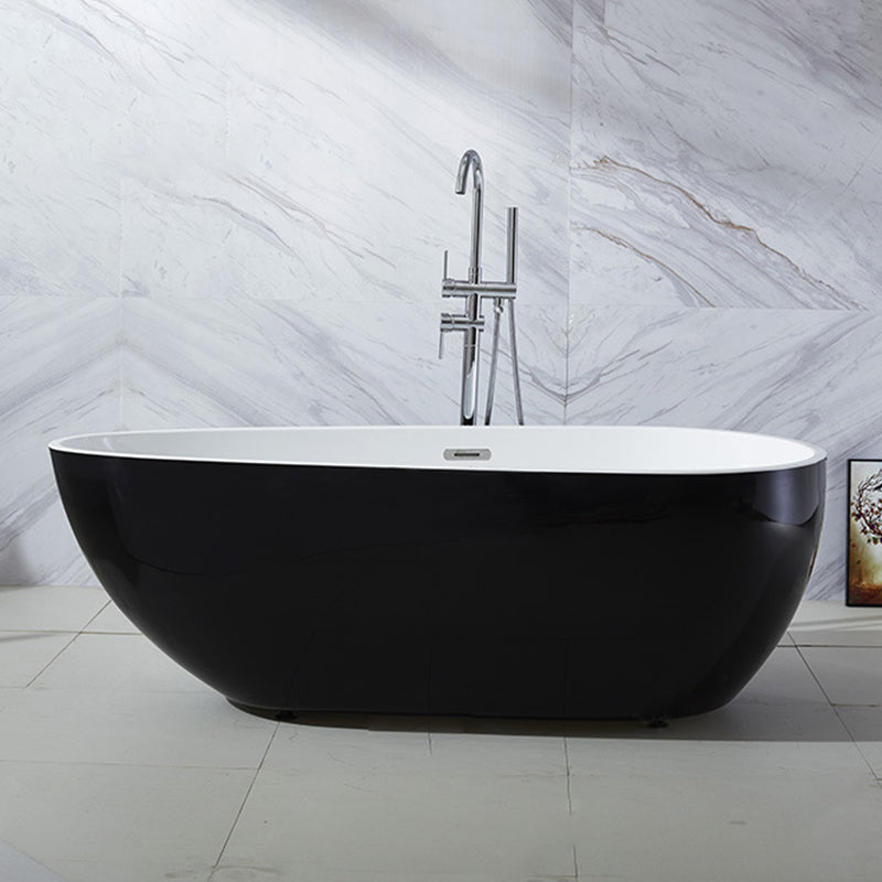 Modern Soaking Bathtub Oval with Drain Acrylic Freestanding Bath Tub Clearhalo 'Bathroom Remodel & Bathroom Fixtures' 'Bathtubs' 'Home Improvement' 'home_improvement' 'home_improvement_bathtubs' 'Showers & Bathtubs' 6237379