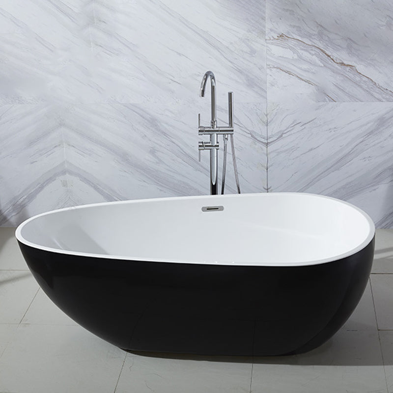 Modern Soaking Bathtub Oval with Drain Acrylic Freestanding Bath Tub Clearhalo 'Bathroom Remodel & Bathroom Fixtures' 'Bathtubs' 'Home Improvement' 'home_improvement' 'home_improvement_bathtubs' 'Showers & Bathtubs' 6237380