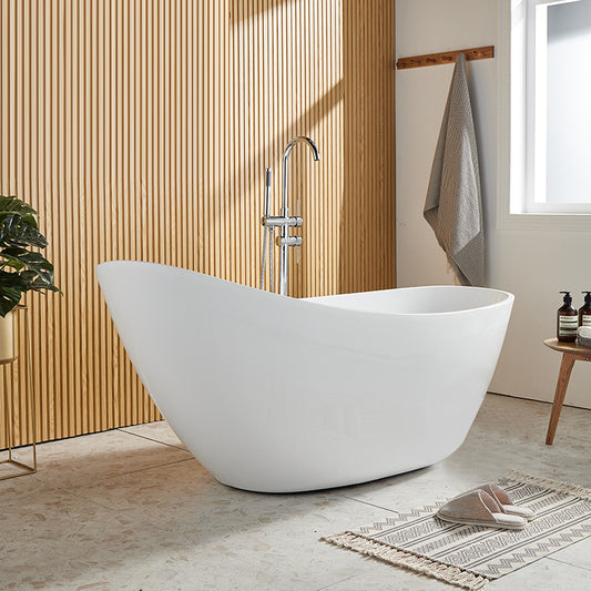Modern Single Slipper Bathtub Acrylic with Center-Front Drain Tub Clearhalo 'Bathroom Remodel & Bathroom Fixtures' 'Bathtubs' 'Home Improvement' 'home_improvement' 'home_improvement_bathtubs' 'Showers & Bathtubs' 6237431