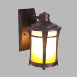 1-Light Sconce Lamp Farmhouse Jar White/White and Yellow Glass Wall Mounted Lighting in Copper for Courtyard Clearhalo 'Wall Lamps & Sconces' 'Wall Lights' Lighting' 623782