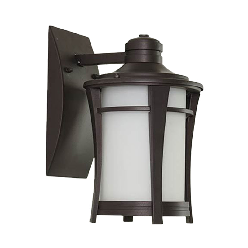 1-Light Sconce Lamp Farmhouse Jar White/White and Yellow Glass Wall Mounted Lighting in Copper for Courtyard Clearhalo 'Wall Lamps & Sconces' 'Wall Lights' Lighting' 623786