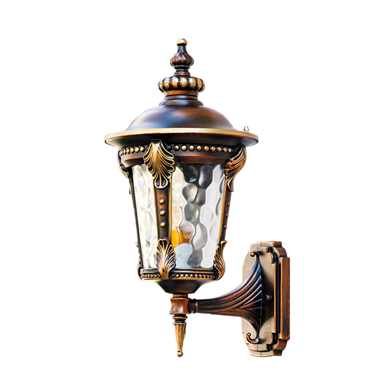 7.5"/10" W 1-Light Urn Wall Sconce Lighting Farmhouse Rust Water Glass Wall Mounted Lamp Fixture Clearhalo 'Wall Lamps & Sconces' 'Wall Lights' Lighting' 623858