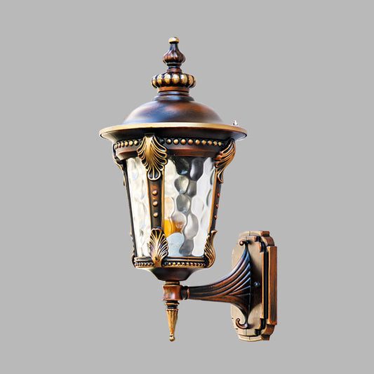 7.5"/10" W 1-Light Urn Wall Sconce Lighting Farmhouse Rust Water Glass Wall Mounted Lamp Fixture Clearhalo 'Wall Lamps & Sconces' 'Wall Lights' Lighting' 623859