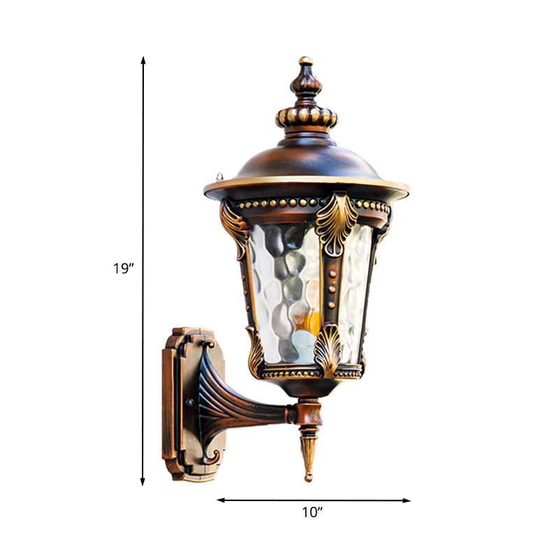 7.5"/10" W 1-Light Urn Wall Sconce Lighting Farmhouse Rust Water Glass Wall Mounted Lamp Fixture Clearhalo 'Wall Lamps & Sconces' 'Wall Lights' Lighting' 623861