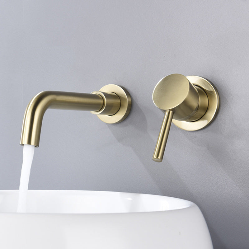 Wall Mounted Faucet 2 Holes Bathroom Faucet with Single Lever Handle Clearhalo 'Bathroom Remodel & Bathroom Fixtures' 'Bathroom Sink Faucets' 'Bathroom Sinks & Faucet Components' 'bathroom_sink_faucets' 'Home Improvement' 'home_improvement' 'home_improvement_bathroom_sink_faucets' 6238902
