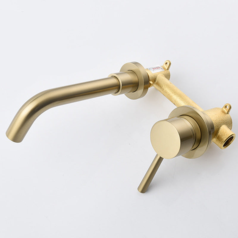 Wall Mounted Faucet 2 Holes Bathroom Faucet with Single Lever Handle Clearhalo 'Bathroom Remodel & Bathroom Fixtures' 'Bathroom Sink Faucets' 'Bathroom Sinks & Faucet Components' 'bathroom_sink_faucets' 'Home Improvement' 'home_improvement' 'home_improvement_bathroom_sink_faucets' 6238909
