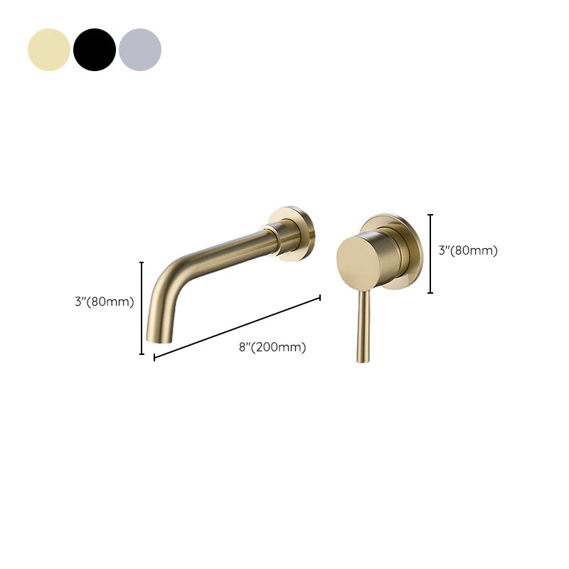 Wall Mounted Faucet 2 Holes Bathroom Faucet with Single Lever Handle Clearhalo 'Bathroom Remodel & Bathroom Fixtures' 'Bathroom Sink Faucets' 'Bathroom Sinks & Faucet Components' 'bathroom_sink_faucets' 'Home Improvement' 'home_improvement' 'home_improvement_bathroom_sink_faucets' 6238915