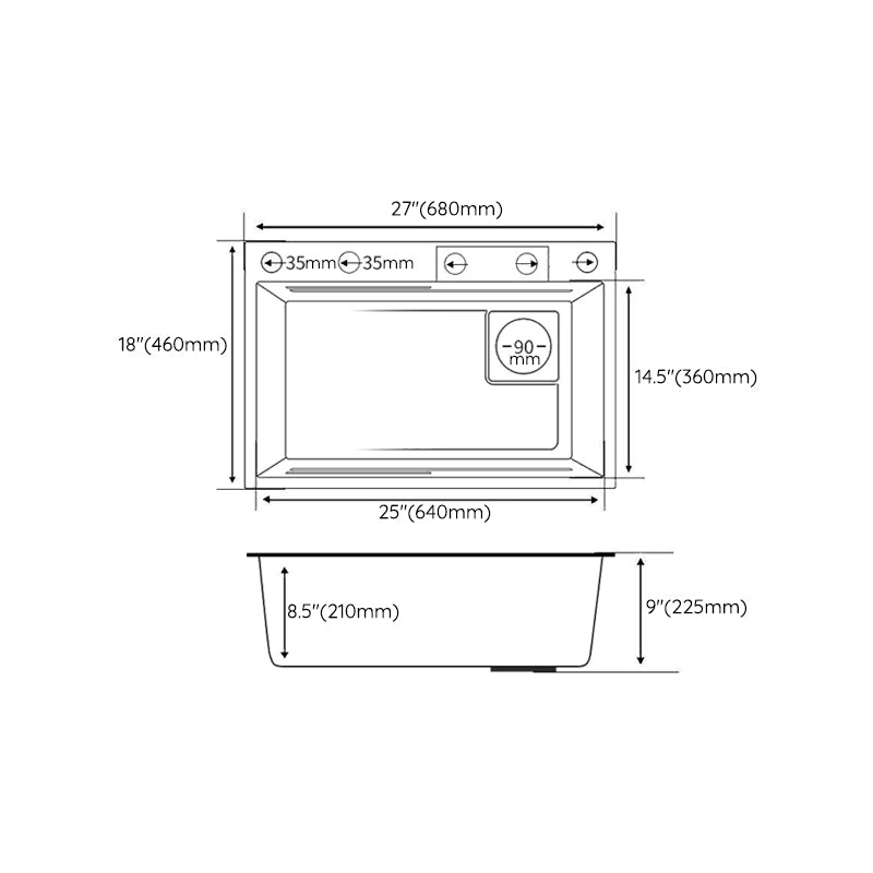 Contemporary Kitchen Sink Stainless Steel Friction Resistant Kitchen Sink with Faucet Clearhalo 'Home Improvement' 'home_improvement' 'home_improvement_kitchen_sinks' 'Kitchen Remodel & Kitchen Fixtures' 'Kitchen Sinks & Faucet Components' 'Kitchen Sinks' 'kitchen_sinks' 6239268