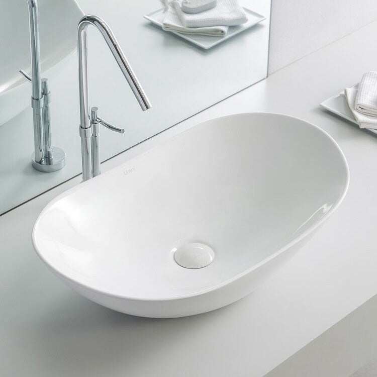 Contemporary Bathroom Sink Pop-Up Drain Porcelain Oval-Shape Vessel Lavatory Sink Clearhalo 'Bathroom Remodel & Bathroom Fixtures' 'Bathroom Sinks & Faucet Components' 'Bathroom Sinks' 'bathroom_sink' 'Home Improvement' 'home_improvement' 'home_improvement_bathroom_sink' 6239270