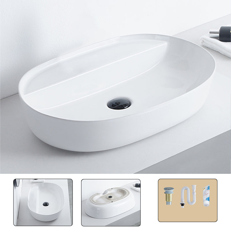 Contemporary Bathroom Sink Porcelain Pop-Up Drain Rectangular Vessel 19.7"L x 15"W x 5.1"H Clearhalo 'Bathroom Remodel & Bathroom Fixtures' 'Bathroom Sinks & Faucet Components' 'Bathroom Sinks' 'bathroom_sink' 'Home Improvement' 'home_improvement' 'home_improvement_bathroom_sink' 6241311