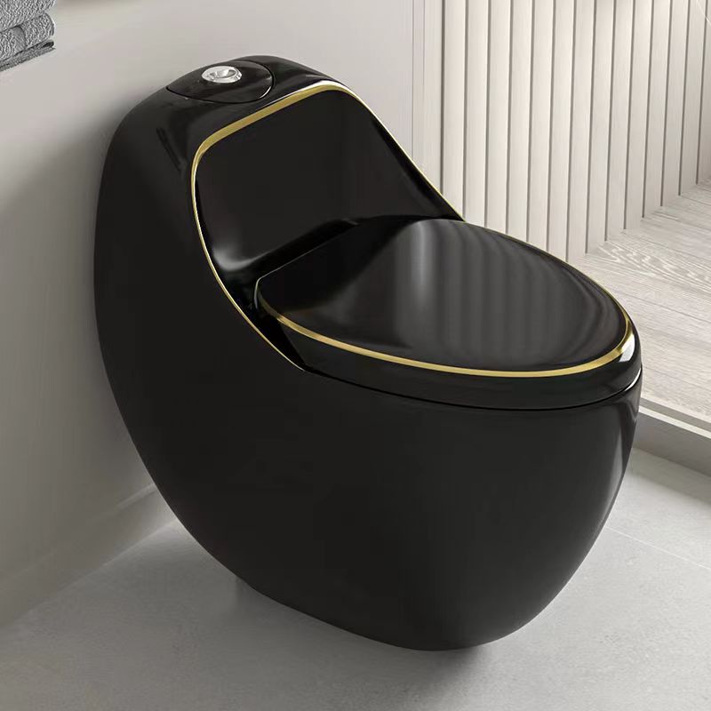 Siphon Jet Toilet Bowl Floor Mounted All-In-One Urine Toilet Black Clearhalo 'Bathroom Remodel & Bathroom Fixtures' 'Home Improvement' 'home_improvement' 'home_improvement_toilets' 'Toilets & Bidets' 'Toilets' 6242287