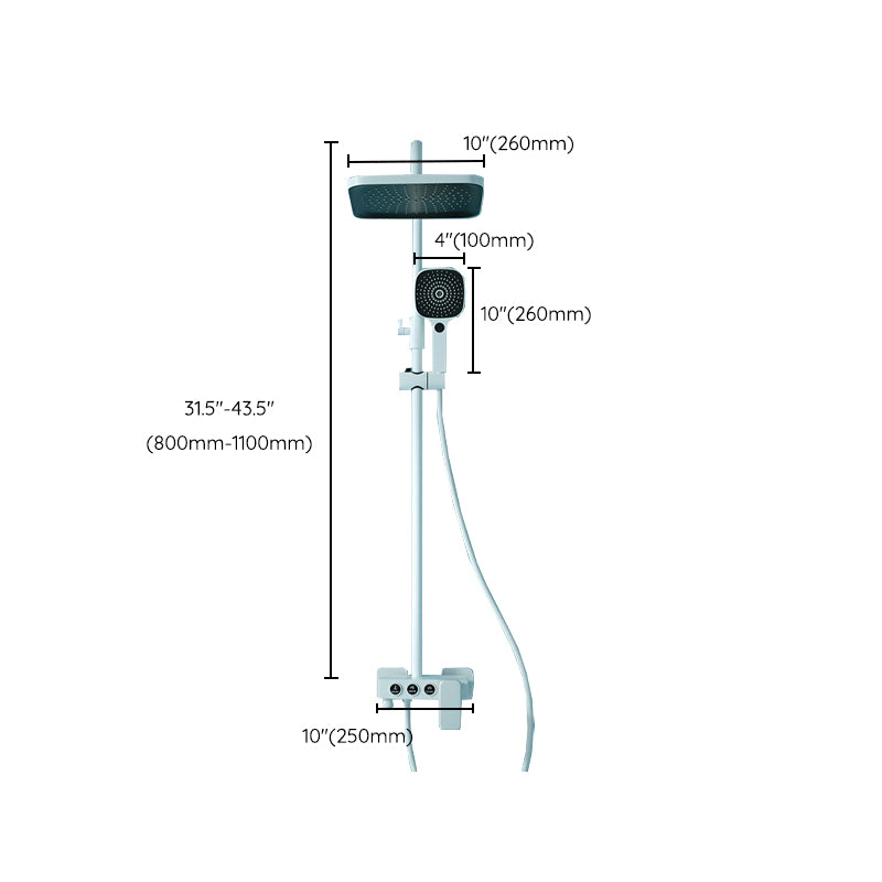 White Round Metal Shower Faucet Valve Included Shower Head Shower on Wall Clearhalo 'Bathroom Remodel & Bathroom Fixtures' 'Home Improvement' 'home_improvement' 'home_improvement_shower_faucets' 'Shower Faucets & Systems' 'shower_faucets' 'Showers & Bathtubs Plumbing' 'Showers & Bathtubs' 6246294