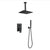 Square Adjustable Water Flow Faucet Shower Arm Shower System with Handheld Shower Head Black Flush Mount 2 Clearhalo 'Bathroom Remodel & Bathroom Fixtures' 'Home Improvement' 'home_improvement' 'home_improvement_shower_faucets' 'Shower Faucets & Systems' 'shower_faucets' 'Showers & Bathtubs Plumbing' 'Showers & Bathtubs' 6246297