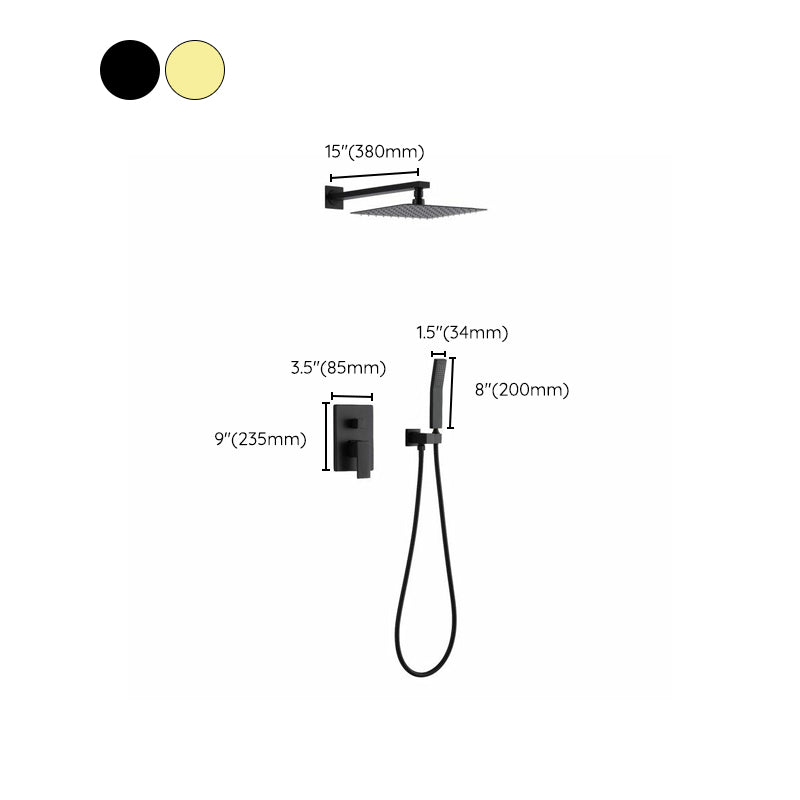 Square Adjustable Water Flow Faucet Shower Arm Shower System with Handheld Shower Head Clearhalo 'Bathroom Remodel & Bathroom Fixtures' 'Home Improvement' 'home_improvement' 'home_improvement_shower_faucets' 'Shower Faucets & Systems' 'shower_faucets' 'Showers & Bathtubs Plumbing' 'Showers & Bathtubs' 6246312