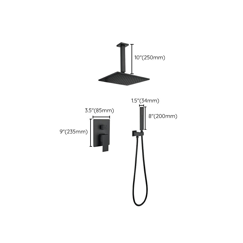 Square Adjustable Water Flow Faucet Shower Arm Shower System with Handheld Shower Head Clearhalo 'Bathroom Remodel & Bathroom Fixtures' 'Home Improvement' 'home_improvement' 'home_improvement_shower_faucets' 'Shower Faucets & Systems' 'shower_faucets' 'Showers & Bathtubs Plumbing' 'Showers & Bathtubs' 6246313