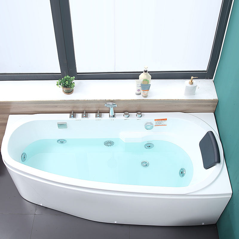 Modern Free Form Bathtub with Drain and Overflow Trim Acrylic Bath 59.1"L x 29.9"W x 22.8"H Massage Tub with Silver 5-Piece Set Clearhalo 'Bathroom Remodel & Bathroom Fixtures' 'Bathtubs' 'Home Improvement' 'home_improvement' 'home_improvement_bathtubs' 'Showers & Bathtubs' 6250247