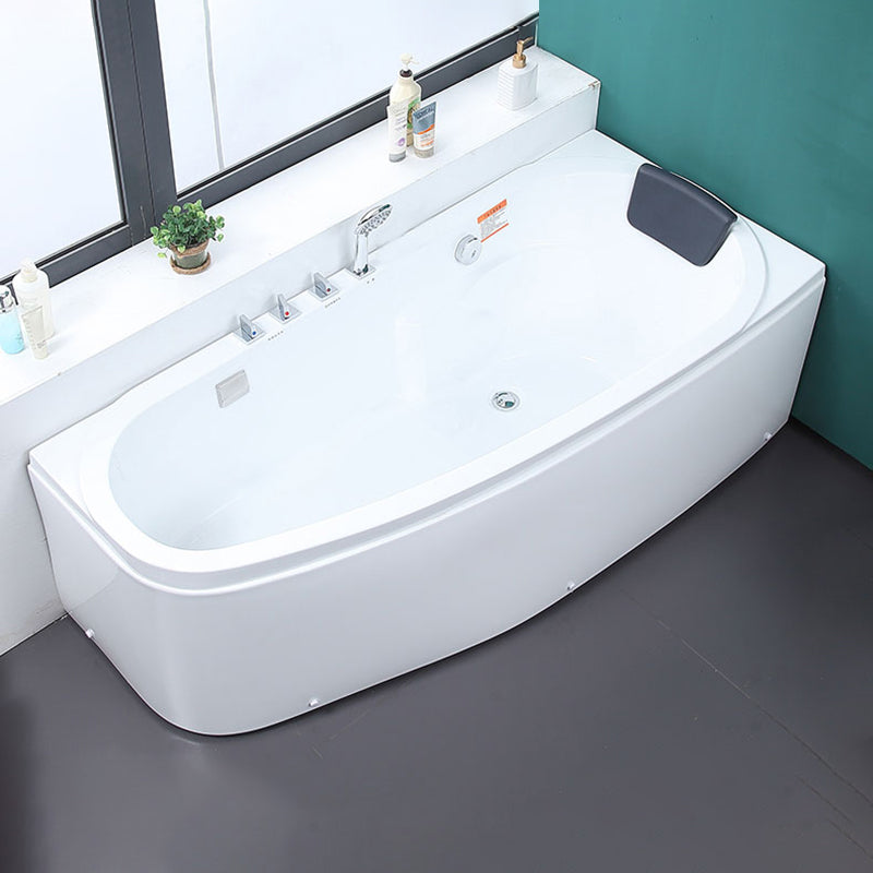 Modern Free Form Bathtub with Drain and Overflow Trim Acrylic Bath Tub Only Tub with Silver 5-Piece Set Clearhalo 'Bathroom Remodel & Bathroom Fixtures' 'Bathtubs' 'Home Improvement' 'home_improvement' 'home_improvement_bathtubs' 'Showers & Bathtubs' 6250256