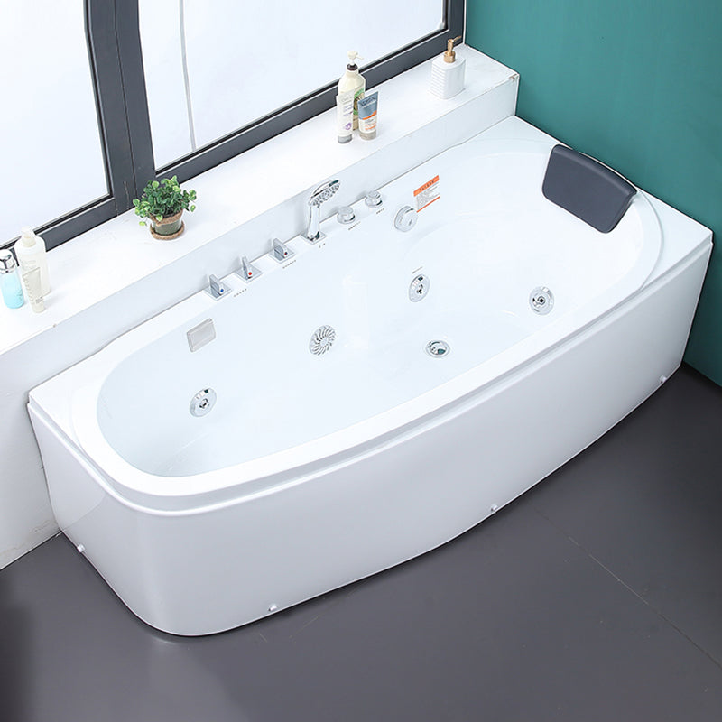 Modern Free Form Bathtub with Drain and Overflow Trim Acrylic Bath Massage Tub with Silver 5-Piece Set Clearhalo 'Bathroom Remodel & Bathroom Fixtures' 'Bathtubs' 'Home Improvement' 'home_improvement' 'home_improvement_bathtubs' 'Showers & Bathtubs' 6250257